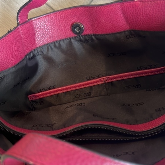 Joes maroon vegan leather zippered lined tote bag - Picture 7 of 7